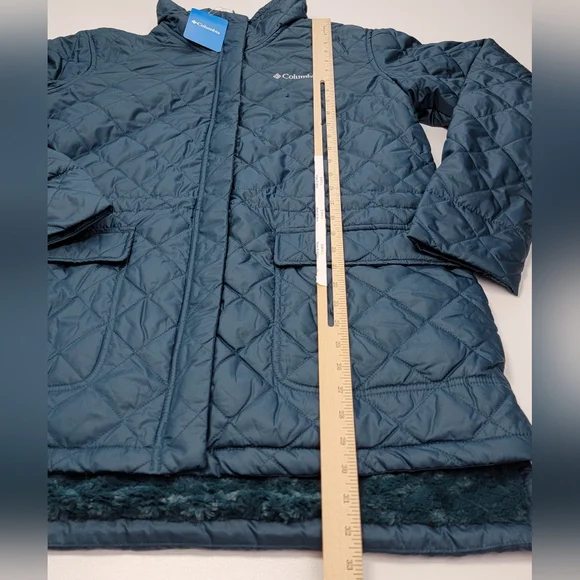 Columbia Copper Crest Novelty Quilted Puffer Insulated Jacket Women L Green New - Picture 7 of 10